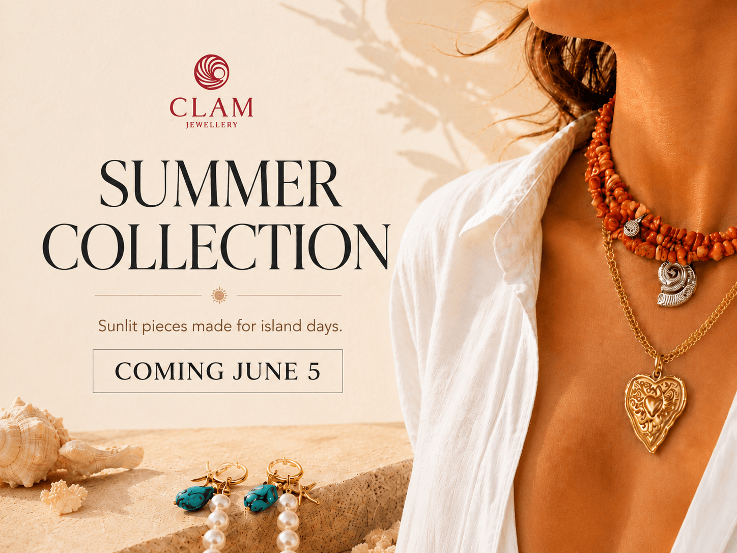 CLAM Summer Collection 2026 jewellery campaign